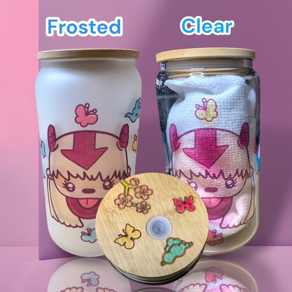 Cute 16oz Appa, flying bison, icons glass beer can either frosted or Clear. - Picture 7 of 11